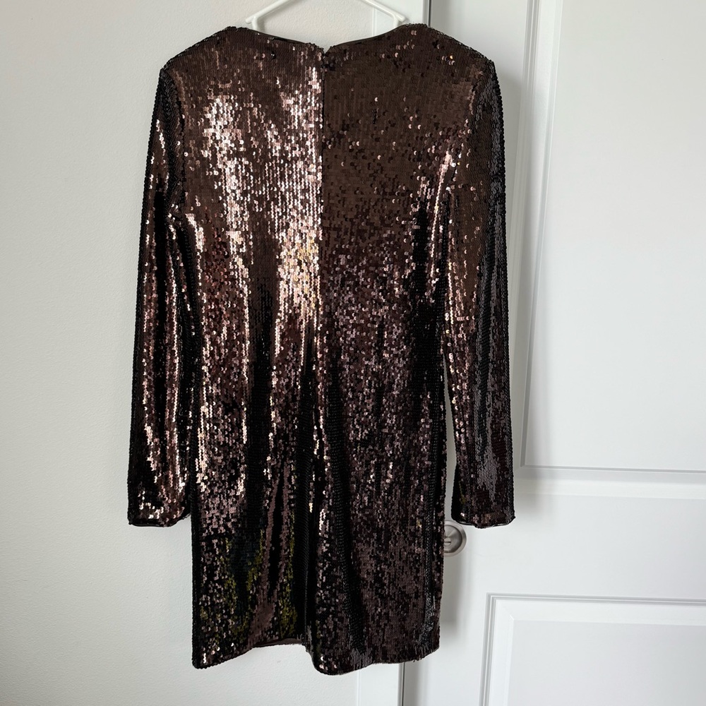 NWT Banana Republic Stretch Sequin Mini Dress Size Small Brown Party Fall Glam - Picture 12 of 16